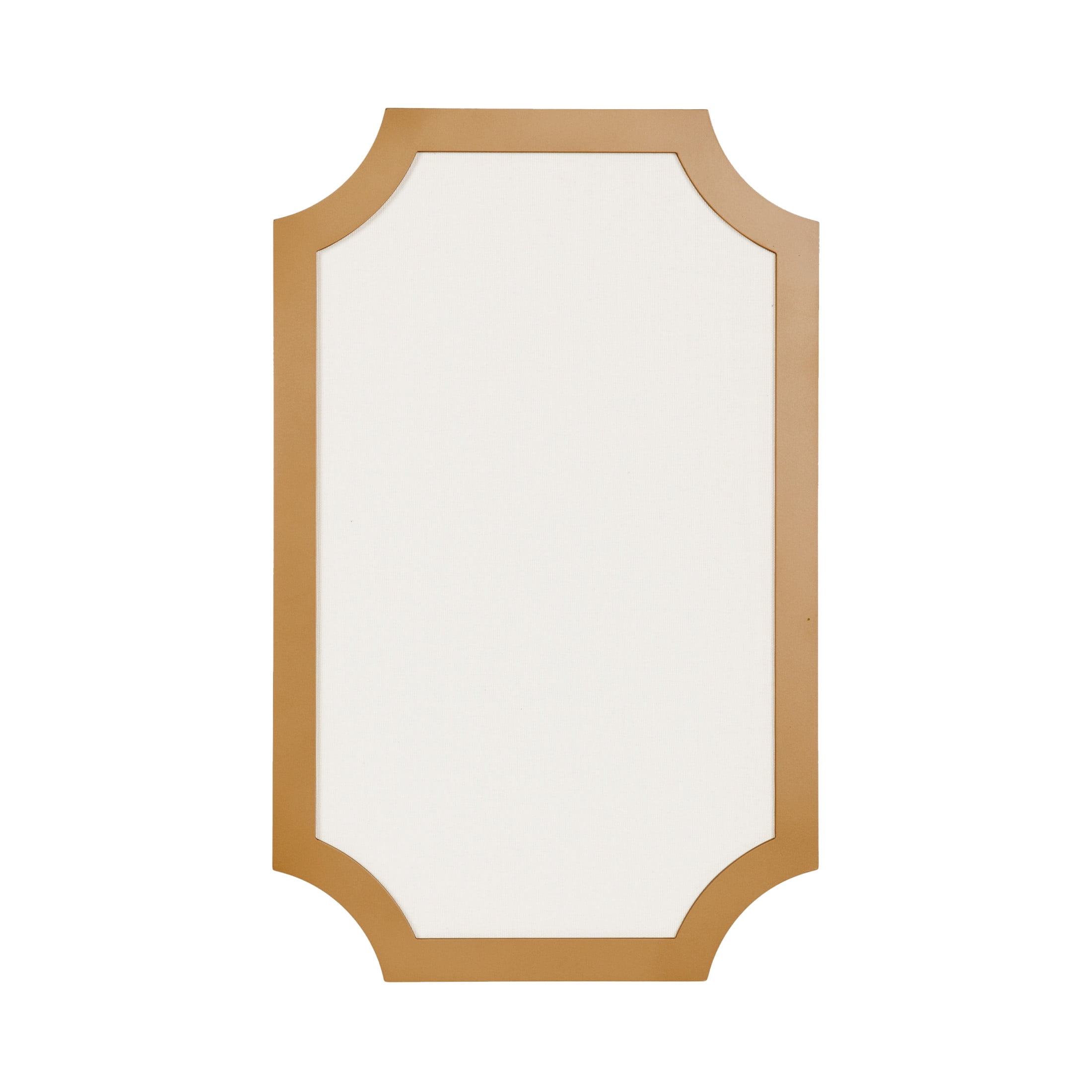Kate and Laurel Holbrook Glam Framed Scallop Fabric Pinboard, 15 x 24, Gold, Decorative Modern Scalloped Bulletin Board for Use as Vision Board or Wall Organization