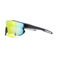 thumbnail image 4 of Mens Color Mirror Aerodynamic Block Shield Lens Plastic Sport Sunglasses Grey Orange Mirror, 4 of 4