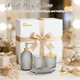 thumbnail image 7 of Haturi 4-Piece Gray Glass Bathroom Accessories Set with Gold Accents, Modern Diamond Texture Soap Dispenser, Toothbrush Holder, Jar, and Tray, 7 of 7