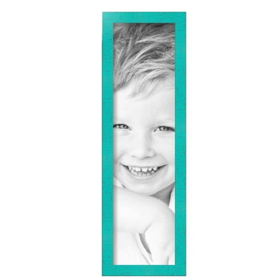 ArtToFrames 6" x 22" Aqua Picture Frame, 6x22 inch Green Wood Poster Frame (WOM-5186), Pack