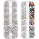 thumbnail image 1 of Diamantes de imitación para decoración de uñas, cristales redondos con parte trasera plana para hacer joyas DIY, 1 of 5
