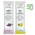 thumbnail image 2 of Oshibori Moist Terry Cotton Refreshment Towels (50 Pack, 8 x 8 Inches) - White Mildly Scented Pre-moistened Towel to Use Hot or Cold - Lemon & Lavender Scent Bundle of 25 each, 2 of 9