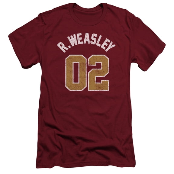 Harry Potter Weasley Jersey S/S Adult 30/1 T-Shirt Cardinal