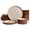 Cream & Cocoa, variant on Famiware 12-Piece Stoneware Dinnerware Set, Microwave & Dishwasher Safe - Service for 4, Moss & Cocoa