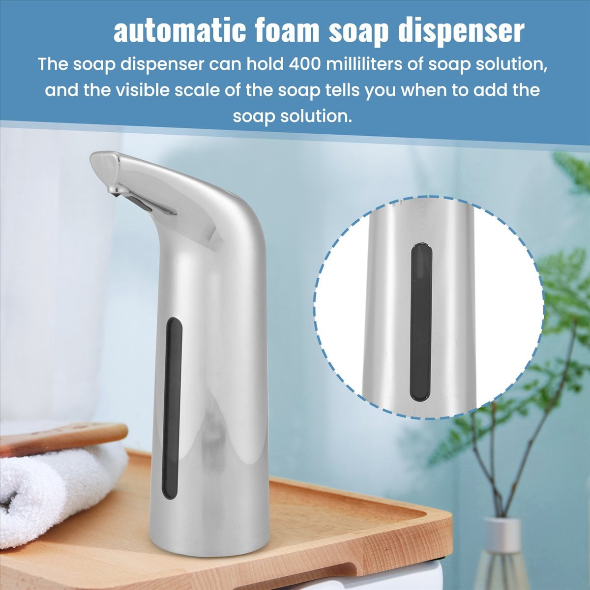 Automatic Soap Dispenser Touchless 400Ml,Automatic Sensor Soap Dispenser,Dish Soap Dispenser for Kitchen Bathroom Hotel
