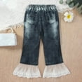 thumbnail image 6 of Jeans for Girls 14-16 Kids Toddlers Girls Casual Jeans Elastic Waist Denim Wide Leg Pants Toddler Trousers Clearance Pants Z0AL-Grey, 2-3 Years, 6 of 6