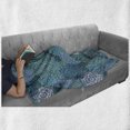 thumbnail image 6 of Floral Soft Flannel Fleece Blanket, Abstract Clove Petals Digital Featured Vibrant Circular Essence Bouquet Design, Cozy Plush for Indoor and Outdoor Use, 70" x 90", Petrol Blue Teal, by Ambesonne, 6 of 6