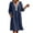 Navy, variant on SuTry Women's Shift Dress Lace V-Neck Three-Quarter Sleeve Relaxed Fit Flowy Drape Side Pockets Casual Vacation Travel Daily Wear
