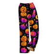 thumbnail image 6 of Trgacdwlo Womens Halloween Fleece Pajama Pants Spooky Season Womens Fuzzy Pajama Pants Fall Winter Warm Lounge Pants Women, 6 of 7