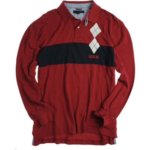 Tommy Hilfiger Reade LS Rugby Polo para Hombre, Rojo, X-Large Tommy Hilfiger polo, rugbi