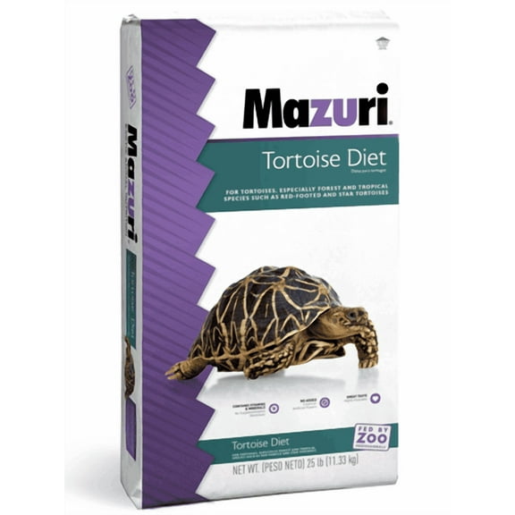 Mazuri Tortoise Diet, Feed for Tortoises, Burmese, Indian Star, Elongated, Red-footed Tortoises, Adult Box and Wood Turtles, 25 lbs