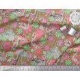 thumbnail image 3 of Soimoi Poly Georgette Fabric Floral & Flamingo Bird Print Sewing Fabric Yard 52 Inch Wide, 3 of 4
