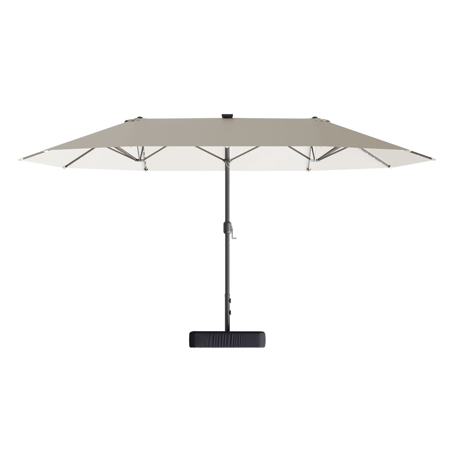 LazySunsets 15ft Patio Umbrella with Base Included, Outdoor Double-Sided Rectangular Umbrella, Beige