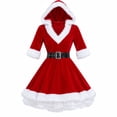 thumbnail image 5 of KICILVS Mrs Claus Costume for Women Fuzzy Trim Christmas Dress Holiday Party Outfit for Festive Events and Gatherings, 5 of 9