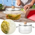 thumbnail image 2 of Cooking Utensils Double Handle Glass Pot with Lid for Indoor Use 6 Heat Striped Thick Bottom Pot Ideal for Food and Cooking, 2 of 7