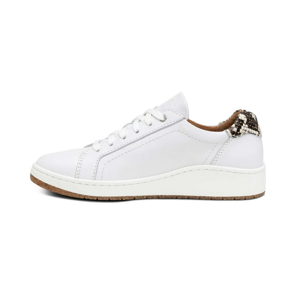 Aetrex Women's Blake Lace Up Leather Sneakers for Women Neutral Walking Shoes