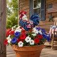 thumbnail image 4 of Cififendec Memorial Day Rooster Yard Stake, 7.87", Distressed Star Striped Cock Lawn Metal Ornament for Front Home Lawn & Shrub Edge Outdoor Holiday Decor, 4 of 4