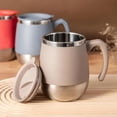 thumbnail image 5 of 17oz (500ml) Insulated Coffee Mug Stainless Steel Coffee Mug Travel Tumbler Cup with Lid And Handle-Blue, 5 of 9