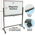 thumbnail image 4 of Excello Global Products Reversible Whiteboard on Wheels - 48"x32" (Black Frame), 4 of 5