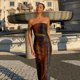 thumbnail image 1 of Nuevo en 2024, vestido de verano para mujer con hombros descubiertos, estampado vintage, sexy, vestido ajustado midi sin tirantes para mujer, 1 of 5