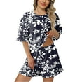 thumbnail image 1 of Icvfdpl Womens Pajamas Ladies Fashion Solid Color Loose Shorts Set Nightwear M, 1 of 7