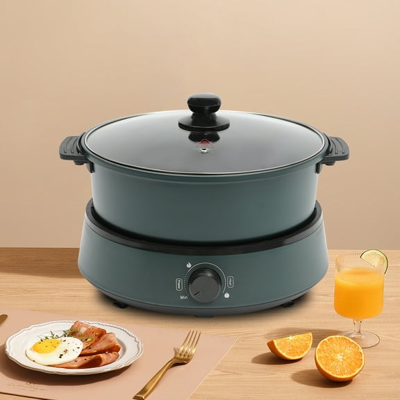 Electric Hot Pot with Induction Cooker Non-Stick Electric Skillet, Electric Pot for Cooking Burner with Shabu Shabu Pot Enjoy Chinese Hot Pot with Family and Friends 4.2QT Multi-Cooke Split