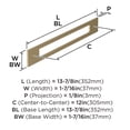 thumbnail image 5 of Amerock Medora 12 inch (305mm) Center-to-Center Rectangle Golden Champagne Appliance Pull Backplate, 5 of 6