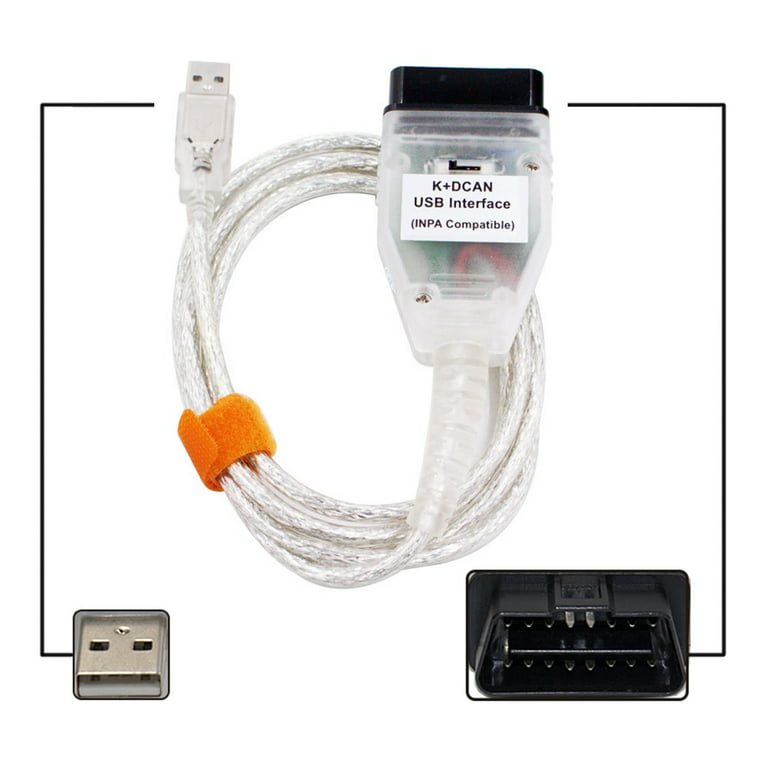 Littleduckling Diagnostic Connector Cable for BMW INPA K+CAN INPA K DCAN  Professional Portable Car Code Diagnostic Tool OBD2 Scanner Switch USB  Interface Cable for BMW 