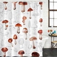 thumbnail image 2 of Red Mushroom Shower Curtain, Waterproof Shower Curtains for Bathroom, Vintage Botanical Autumn Farmhouse Washable Fabric Bathtub Curtain Set Bath Decor with 12 Hooks Standard 72"x72", 2 of 8
