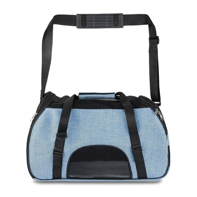 Mochila Transportadora Perro Gato Esflo Bolsa Azul