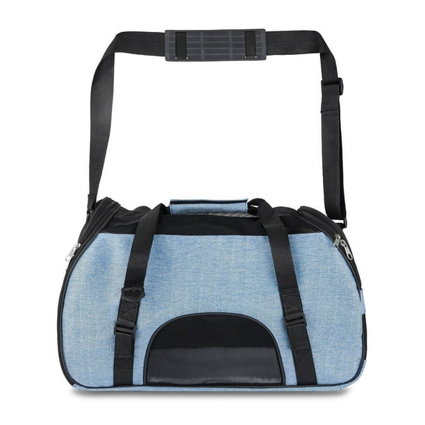 Mochila Transportadora Perro Gato Esflo Bolsa Azul
