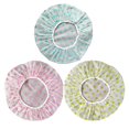 thumbnail image 2 of Waterproof Shower Caps - Reusable EVA Plastic Bathing Caps with Elastic Band for Women & Kids, Floral Printed Hair Protection for Shower SPA Travel, 2 of 8