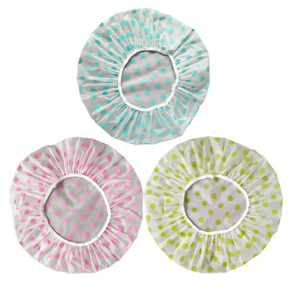 Xoxingysm Waterproof Shower Cap 3Pc Aa,Band Flower Printed Hat Shower Bonnet Women Shower Cap Eva Elastic Band Bath Hair Hat Reusable for Beauty Long Hair Braids