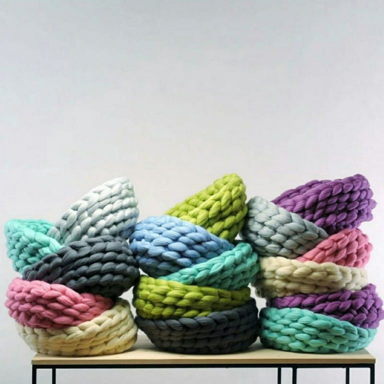 250G Super Bulky Arm Knitting Wool Roving Knitted Blanket Chunky Wool Yarn  Super Thick Yarn for Knitting/crochet/carpet/hats 