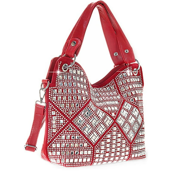 Zzfab Geometric Gem Sparkle Purse Red