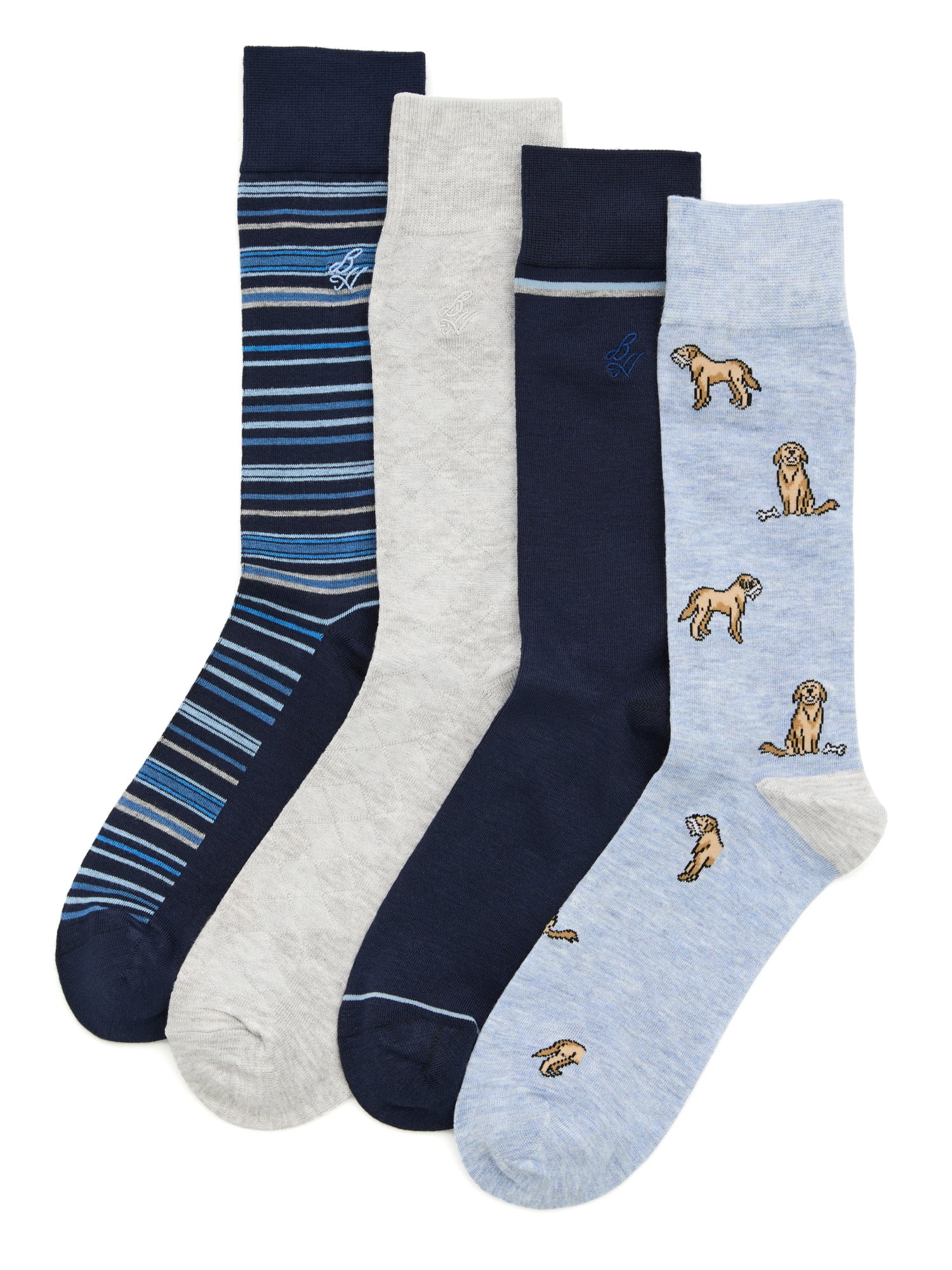 Ben Hogan Men's Dog and Bones Novelty Socks, 4-Pack, Sizes 7-12