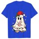 thumbnail image 1 of Camisetas de libro de fantasma de Navidad para mujer, ropa de libro de lectura de fantasma, camisetas de Navidad de manga corta, camisetas casuales de moda, Tops, 1 of 5