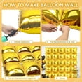 thumbnail image 4 of LQQBOX 25PCS Gold Square Foil Balloons Wall Backdrop Metallic Double Sided Gold Balloons Tunnel Arch Kit for New Year Birthday Anniversary Graduation Party Decorations, 4 of 7