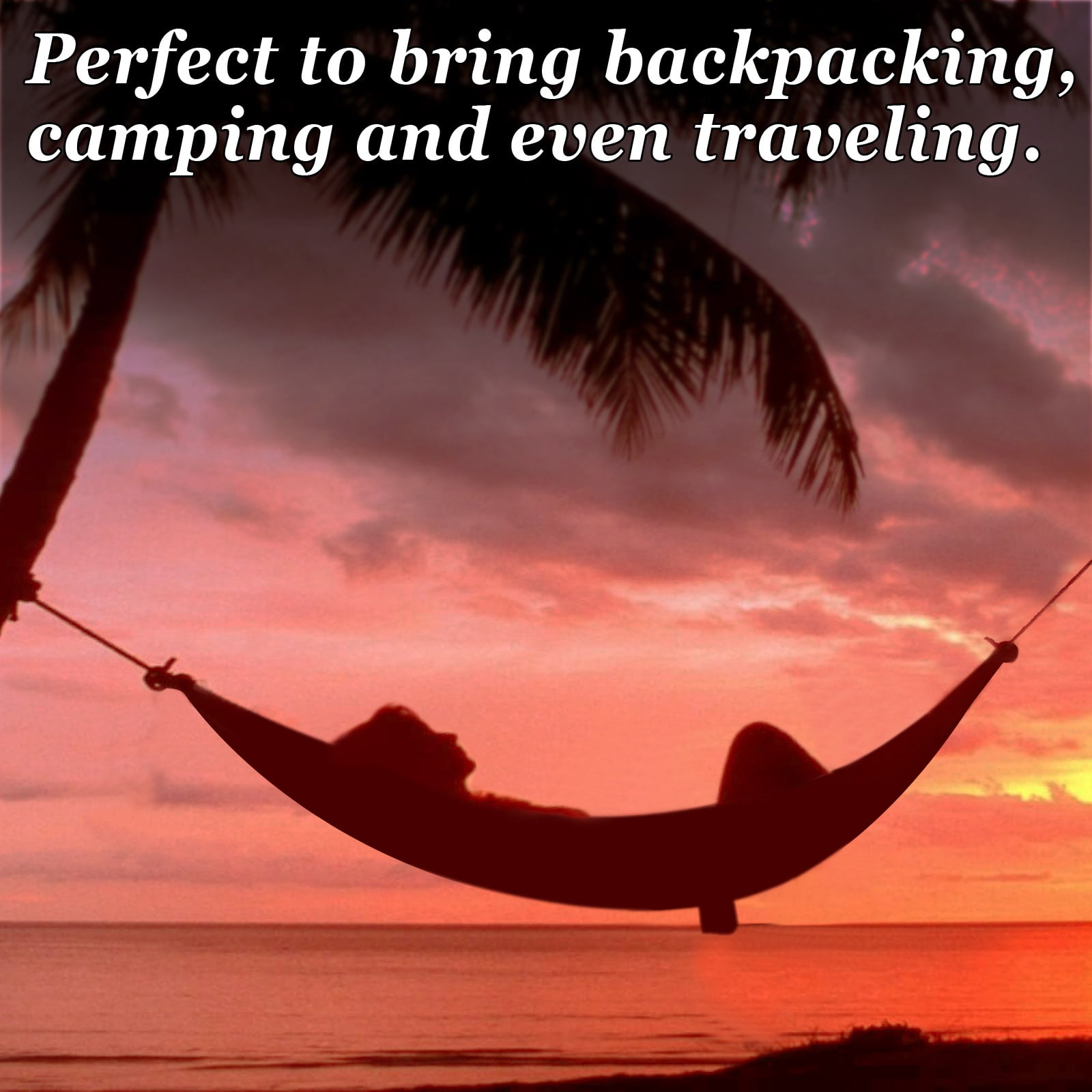 Sunny Portable Nylon Parachute Hammock Light Travel Camping Hiking Swing Bed-Orange