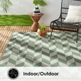 thumbnail image 6 of Nicole Miller New York Patio Country Calla Contemporary Herringbone Indoor/Outdoor Area Rug, Beige/Green, 7'9"x10'2", 6 of 9