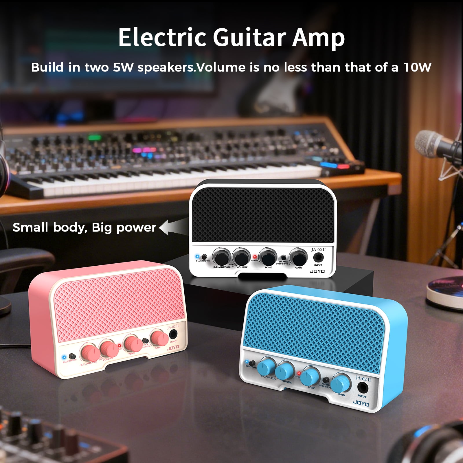 JOYO 5W Electric Guitar Amp Small Practice Amp with Bluetooth Rechargeable JA-02