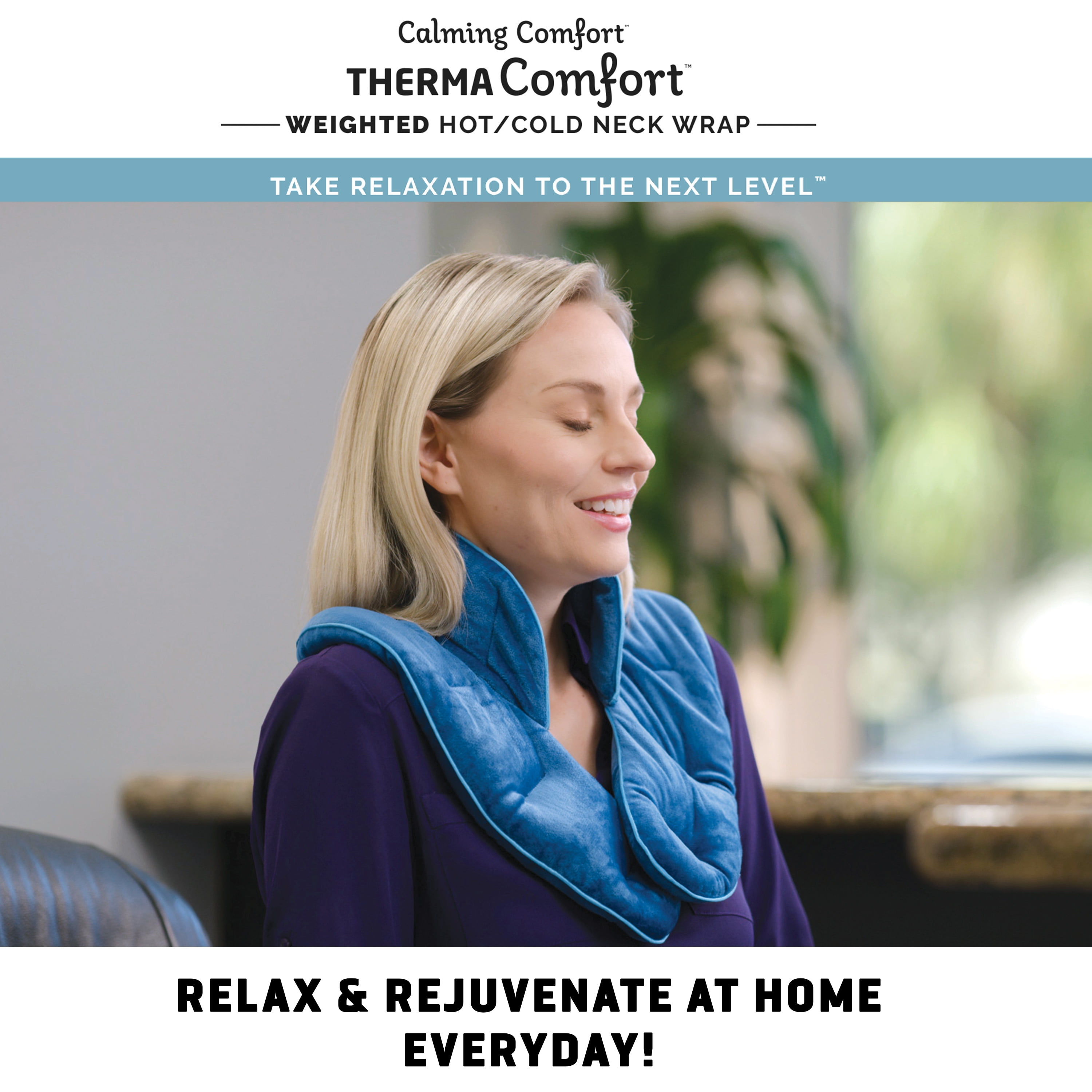 Calming Comfort ThermaComfort Neck Wrap, Weighted Heat Therapy Scarf, As Seen on TV