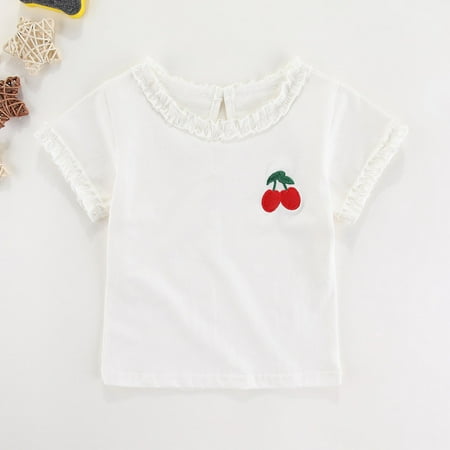

Summer Baby Kids Girls short Sleeve Print T-shirt Tops Child Casual Blouse