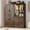 Brown 6 Doors, variant on 10 Door Armoire Wardrobe Closet for Bedroom with 3 Drawers, 75"H Wooden Armoire Wardrobe Set with LED Sensor Light & Hanging Rod, Farmhouse Clothes Storage Cabinet Closet with Glass Doors