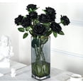 thumbnail image 3 of Zukuco 12Pcs Silk Roses Artificial Flowers Realistic Single Stem Flowers Fake Rose Bouquet for Arrangement Wedding Party Office Home Decor (Black), 3 of 7
