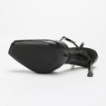 thumbnail image 2 of On feet & in love Women's Square Toe Ankle Strap Stiletto Sandals - Crinkled Patent Finish Dress Heels with Adjustable Buckle,Black, 2 of 6