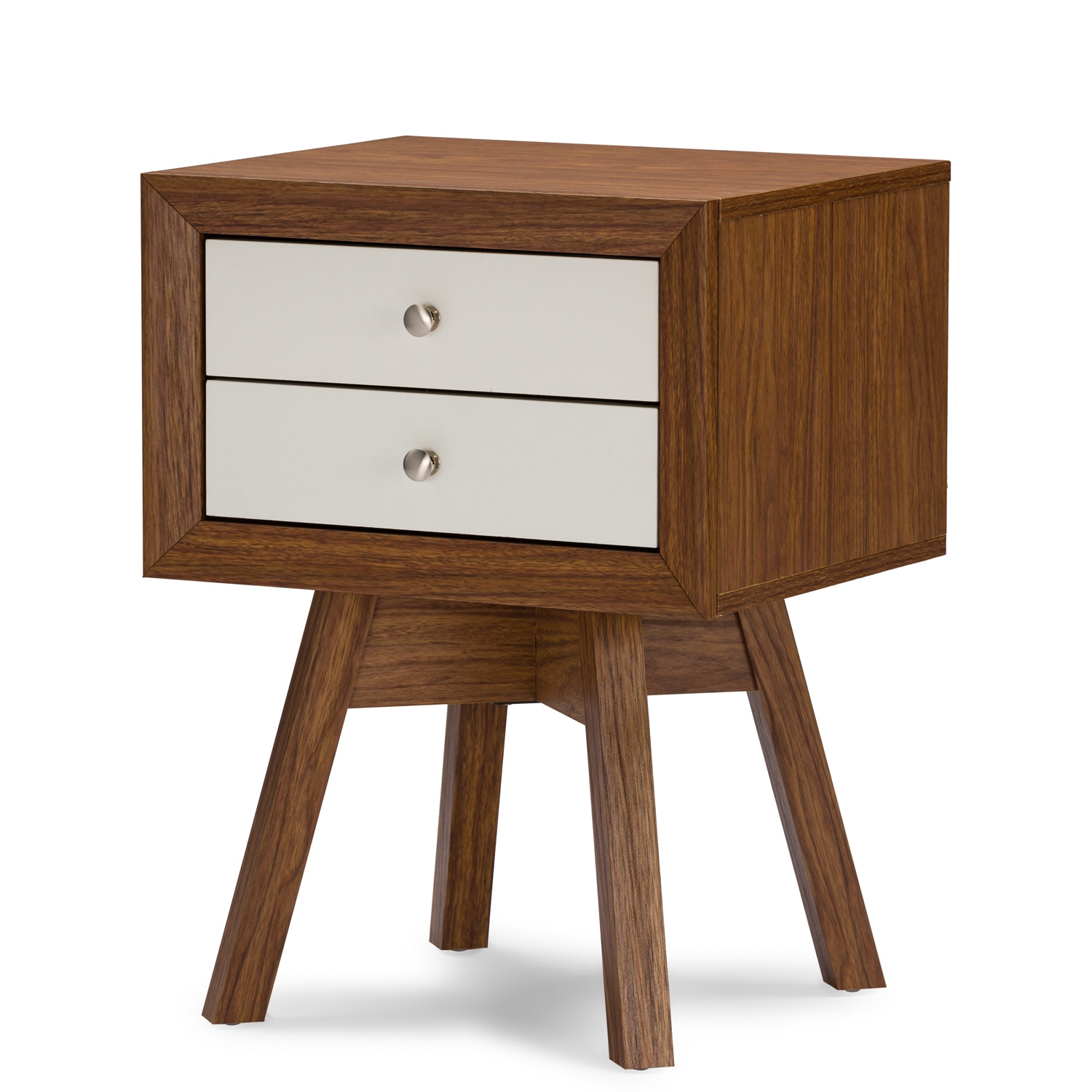 Carson Carrington Solna Modern Walnut And White Two Tone Nightstand Walmart Com Walmart Com