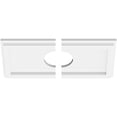 thumbnail image 2 of 14"W x 7"H x 3"ID x 4 3/4"C x 1"P Rectangle Architectural Grade PVC Contemporary Ceiling Medallion, Two Piece, 2 of 11