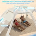 thumbnail image 4 of Beach Umbrella Canopy, 6-Corner Sun Shelter Tent with UV Protection & Side Wall, Beige, 4 of 8