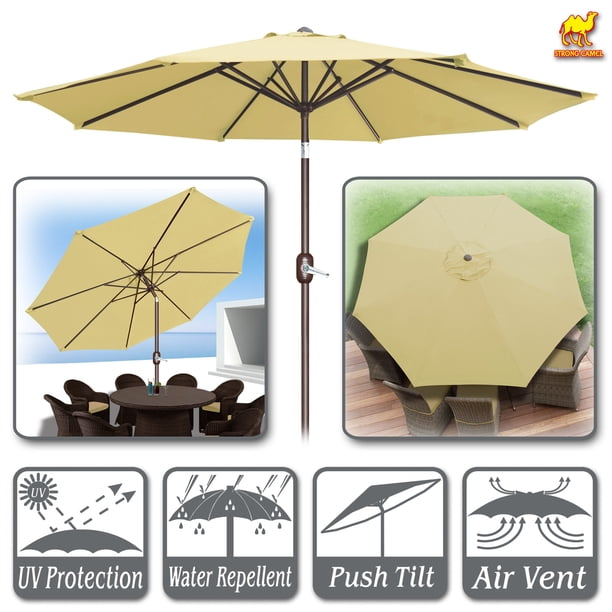 STRONG CAMEL 10 FT Patio  Battery Power All Balcony  Half Umbrella for Garden Outdoor